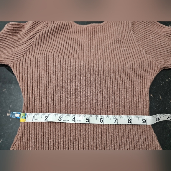 SHEIN Knit Very Soft Stretchy Ribbed Brown Midi Sweater Dress. Sz:Small/4. EUC - Picture 9 of 10